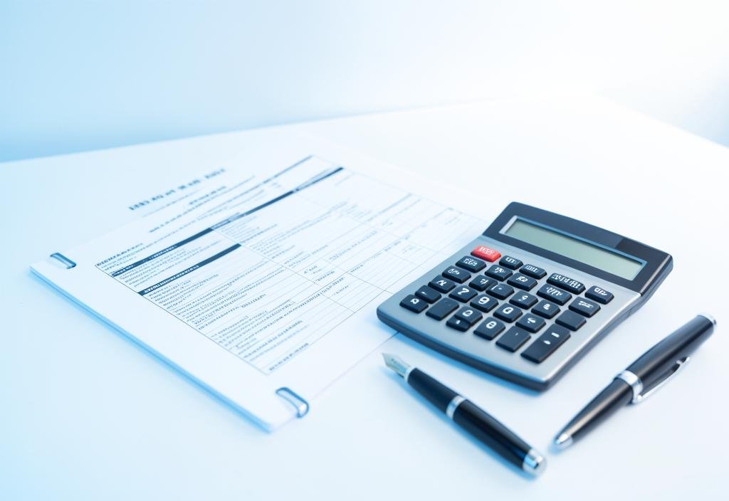 Documents and calculator representing GST registration paperwork